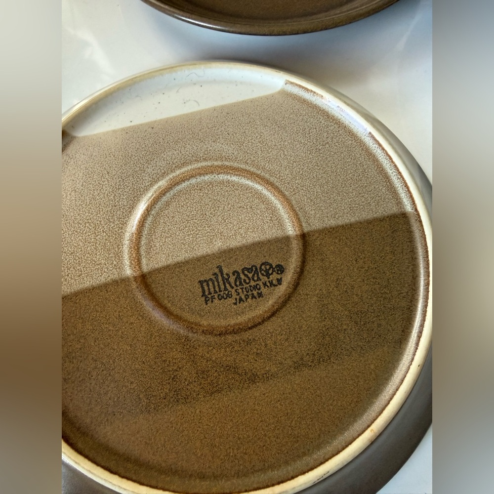 ⭐️ VINTAGE Mikasa Potters Art by Ben Seibel stoneware MCM 8 inch plate set x3